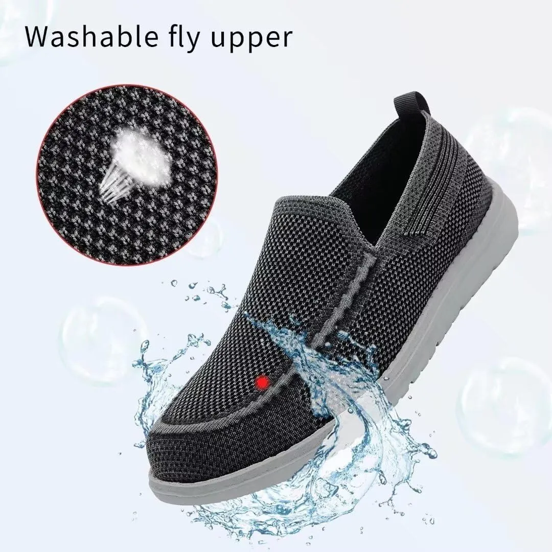 1TAZERO Men Wide Width Slip On Shoes Loafer with Arch Support Insoles Men Casual Shoes for Plantar Fasciiti with Arch Support