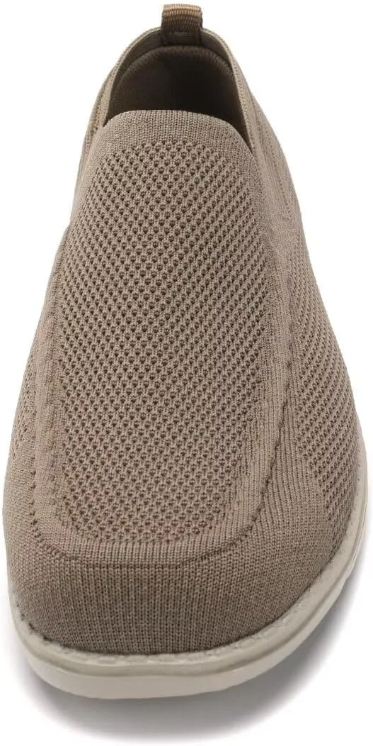 1TAZERO Men Wide Width Slip On Shoes Loafer with Arch Support Insoles Men Casual Shoes for Plantar Fasciiti with Arch Support