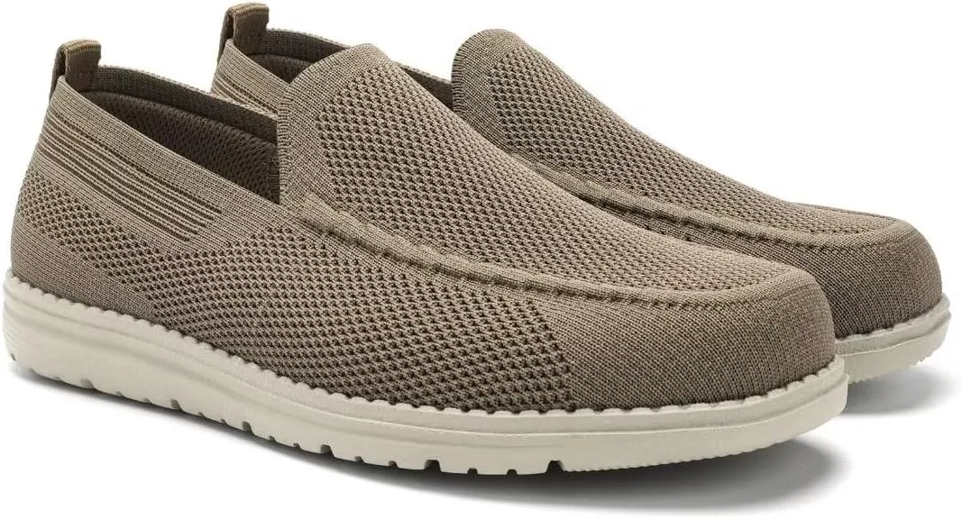 1TAZERO Men Wide Width Slip On Shoes Loafer with Arch Support Insoles Men Casual Shoes for Plantar Fasciiti with Arch Support