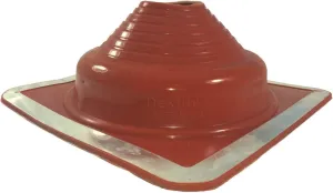 #4 (3" - 7") DEKTITE RED Square Base High Temp Silicone - Flexible Pipe Flashing Boot - Dektite pipe flashing (DFE204RE)