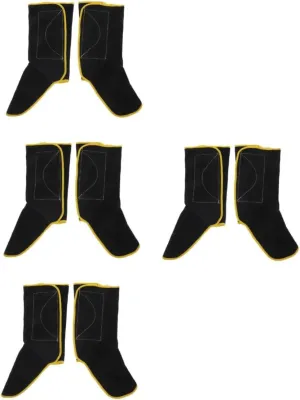 4 Pairs Welding Boot Protectors Heat-resistant Cowhide Foot Covers Safety Shoe Covers for Men Large Area Protection Ventilation