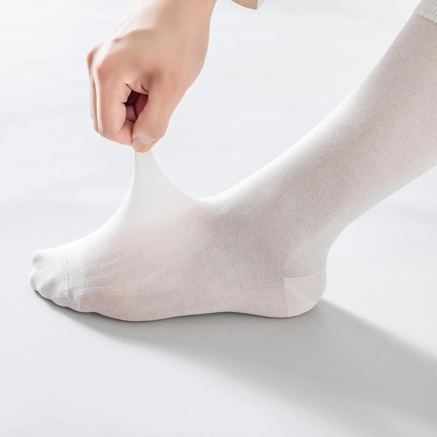 6 Pairs Mens Thin Modal Crew Socks, Soft Breathable Lightweight Socks Above Ankle Socks for Casual Workout Size 7-11