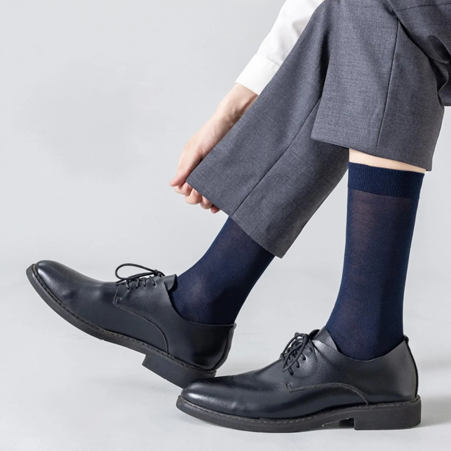 6 Pairs Mens Thin Modal Crew Socks, Soft Breathable Lightweight Socks Above Ankle Socks for Casual Workout Size 7-11