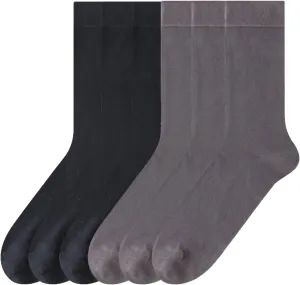 6 Pairs Mens Thin Modal Crew Socks, Soft Breathable Lightweight Socks Above Ankle Socks for Casual Workout Size 7-11