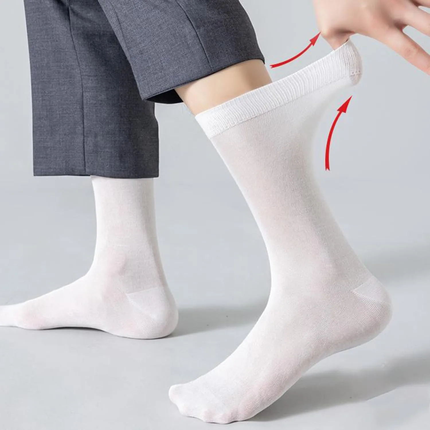 6 Pairs Mens Thin Modal Crew Socks, Soft Breathable Lightweight Socks Above Ankle Socks for Casual Workout Size 7-11