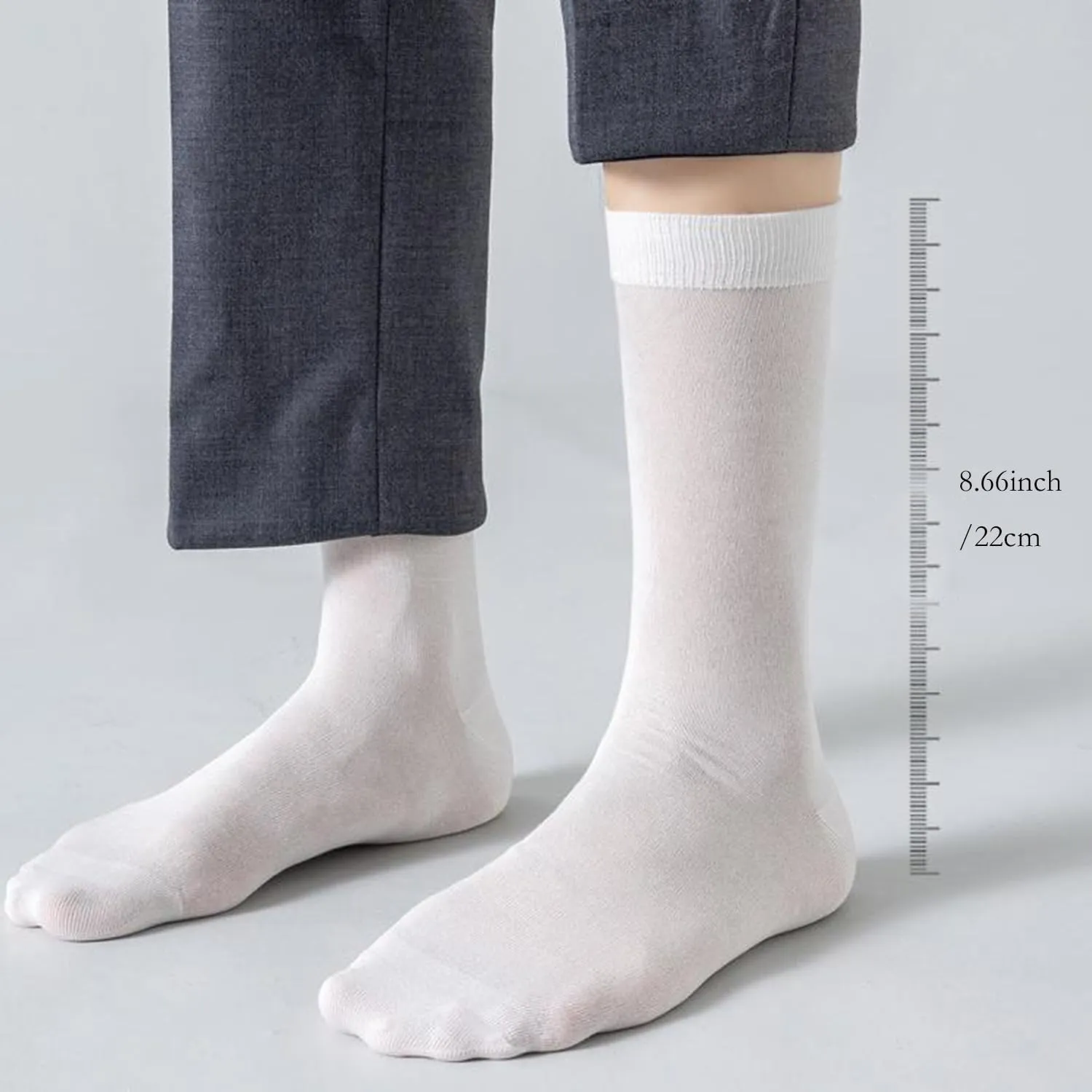 6 Pairs Mens Thin Modal Crew Socks, Soft Breathable Lightweight Socks Above Ankle Socks for Casual Workout Size 7-11