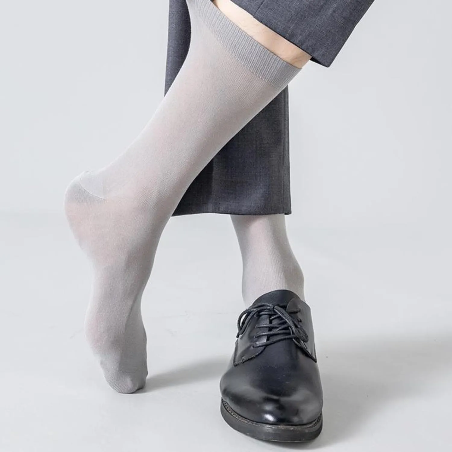 6 Pairs Mens Thin Modal Crew Socks, Soft Breathable Lightweight Socks Above Ankle Socks for Casual Workout Size 7-11