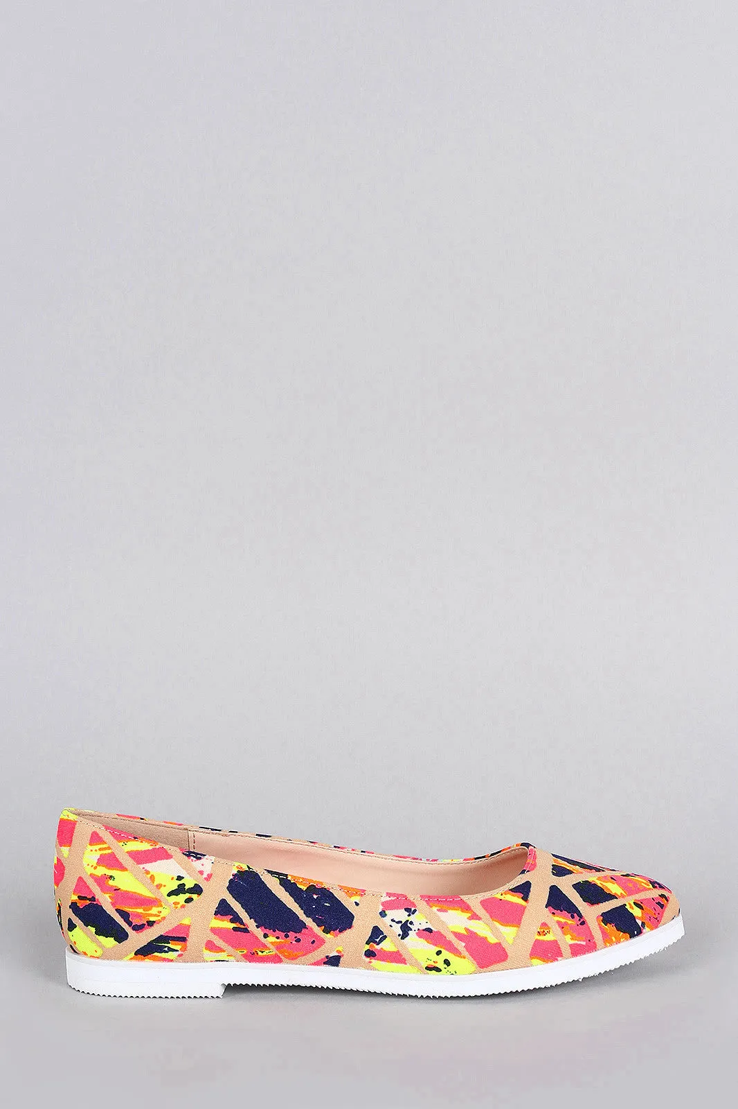 Abstract Big ticket savings Loafer Slip Reduced price Paint Neon Flat On Print