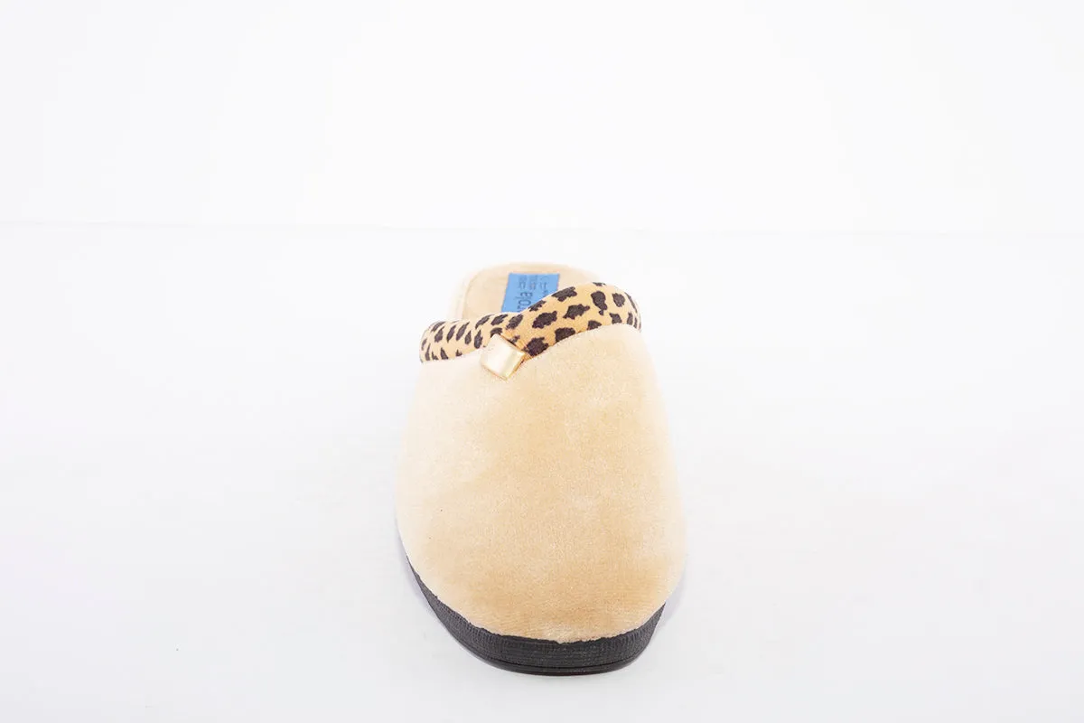 ALBEROLA - S987 LOW WEDGE MULE SLIPPER - BEIGE