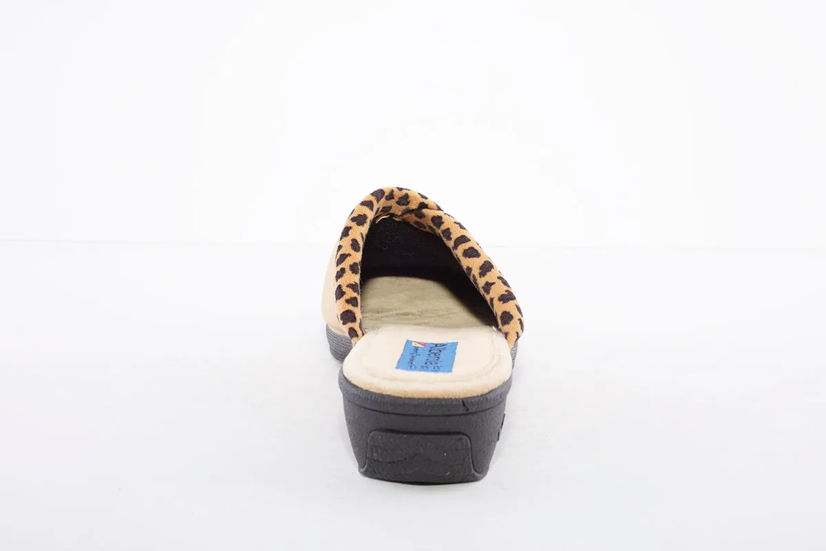 ALBEROLA - S987 LOW WEDGE MULE SLIPPER - BEIGE