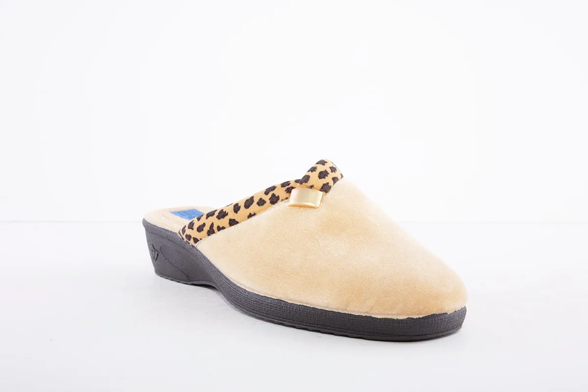 ALBEROLA - S987 LOW WEDGE MULE SLIPPER - BEIGE