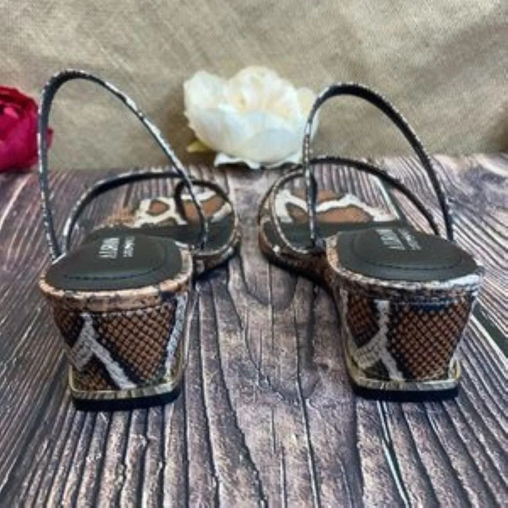 Alfani Snakeskin Eadyn Wedge Sandals 7.5M