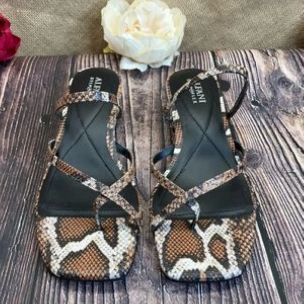 Alfani Snakeskin Eadyn Wedge Sandals 7.5M