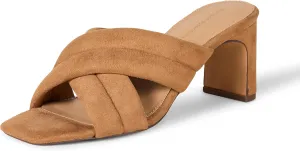 Amazon Essentials Women's Crossover Heeled Sandal with Padded Straps and Memory Foam Insole
