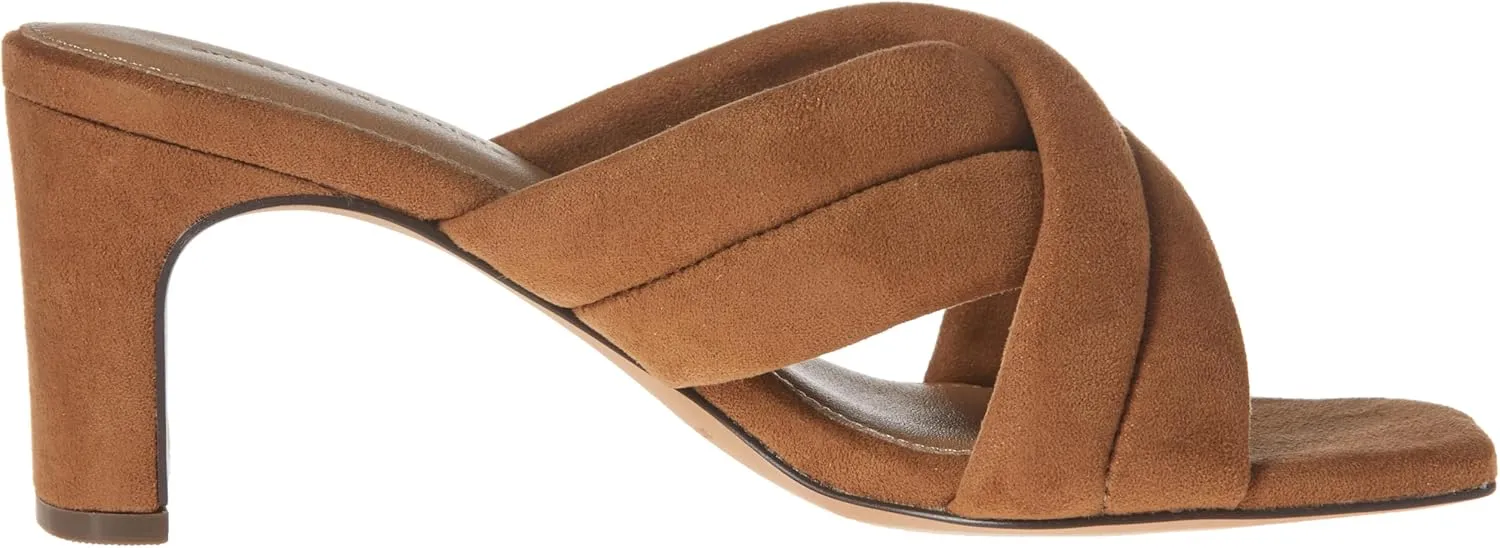 Amazon Essentials Women's Crossover Heeled Sandal with Padded Straps and Memory Foam Insole