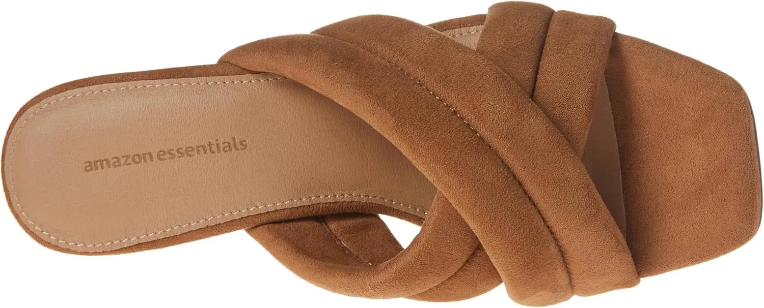 Amazon Essentials Women's Crossover Heeled Sandal with Padded Straps and Memory Foam Insole