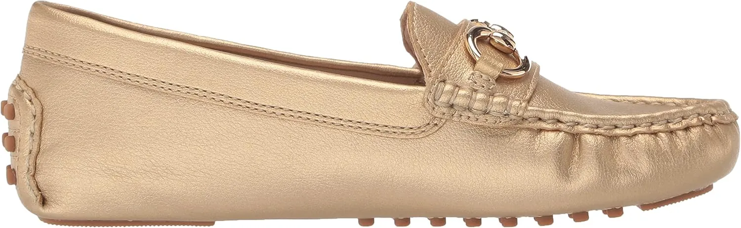 Anne Klein Womens Chrystie Faux Leather Driving Moccasins Moccasins