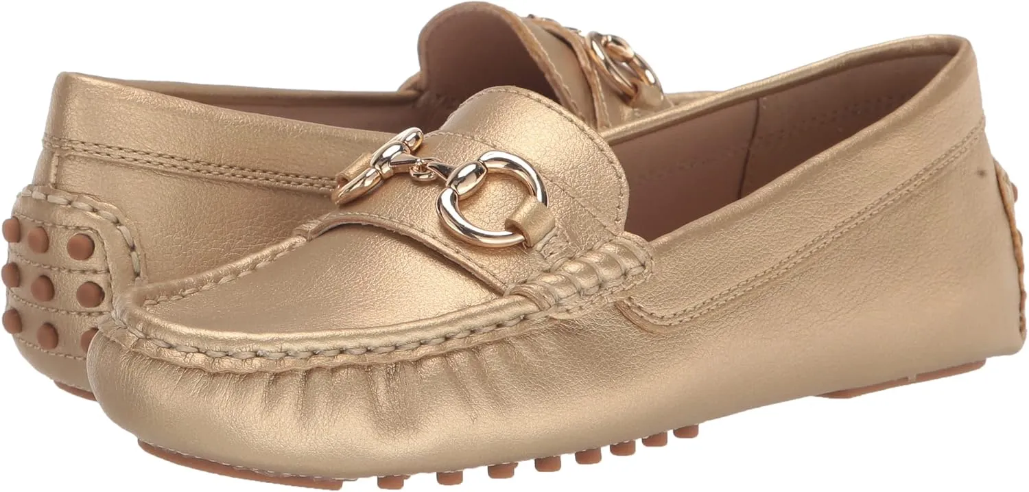 Anne Klein Womens Chrystie Faux Leather Driving Moccasins Moccasins