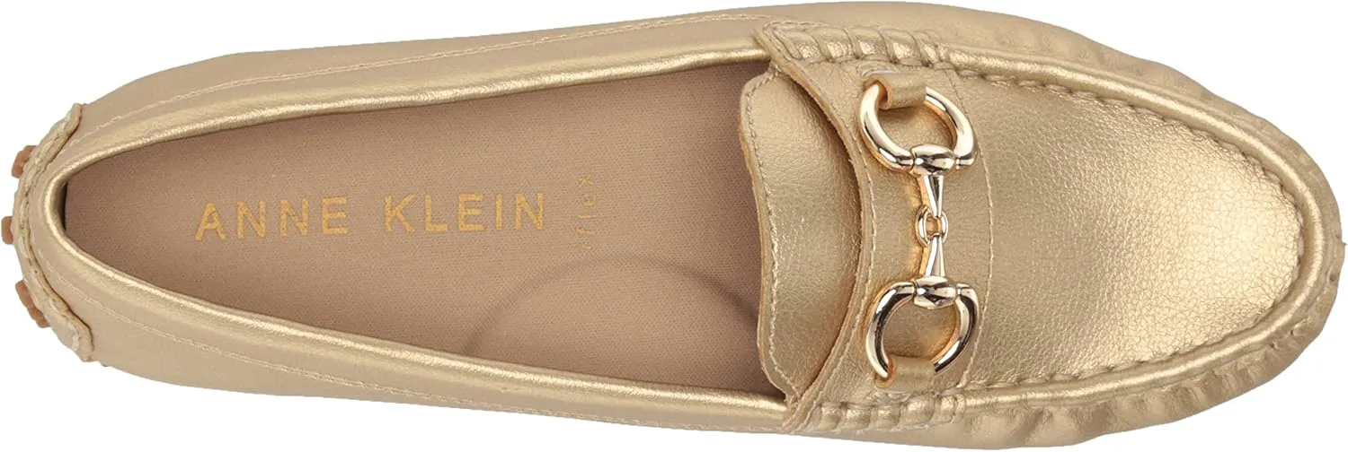 Anne Klein Womens Chrystie Faux Leather Driving Moccasins Moccasins
