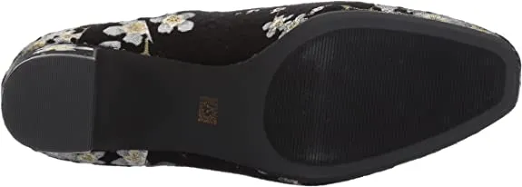 Anne Klein Women's GORGIA Fabric Ankle Boot, Black/Multi Floral, 6 M US