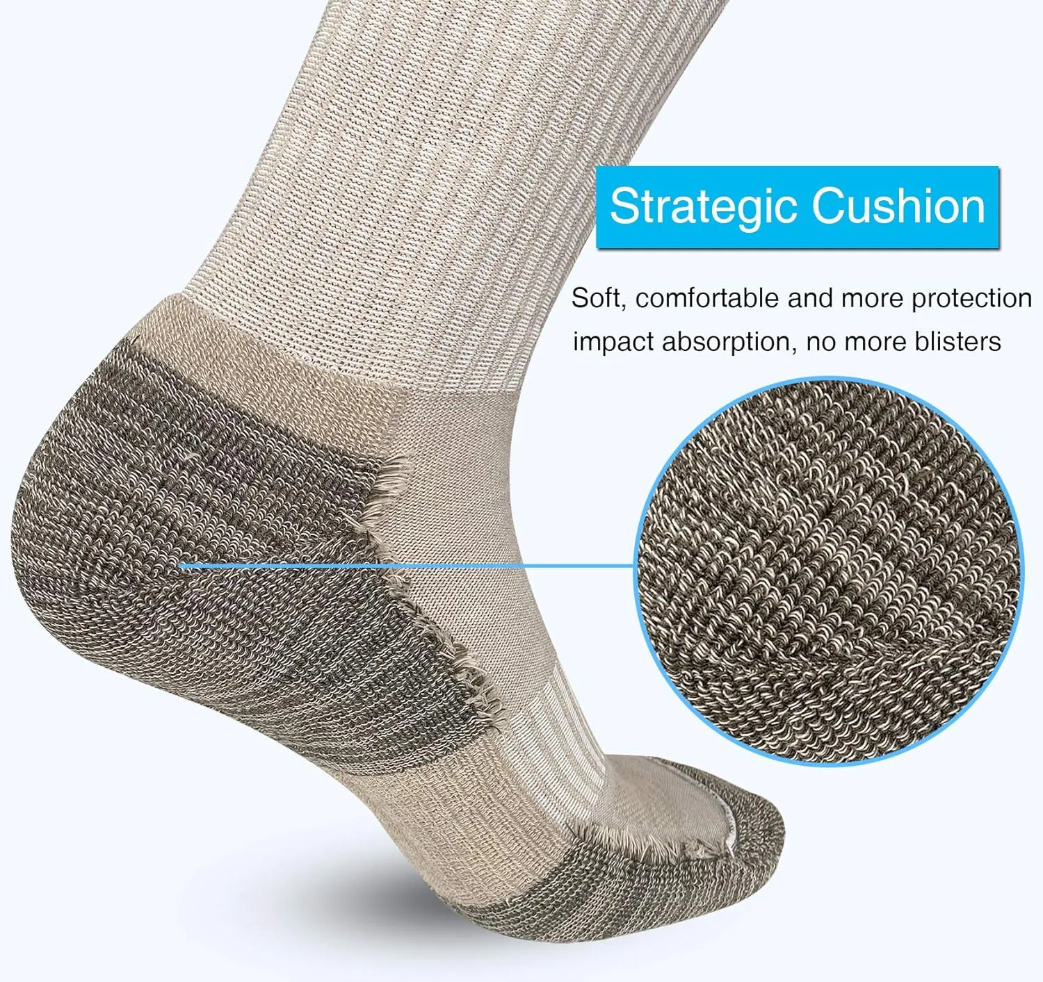 APTYID Men's Moisture Wicking Cushioned Crew Work Boot Socks (4-6 Pairs)