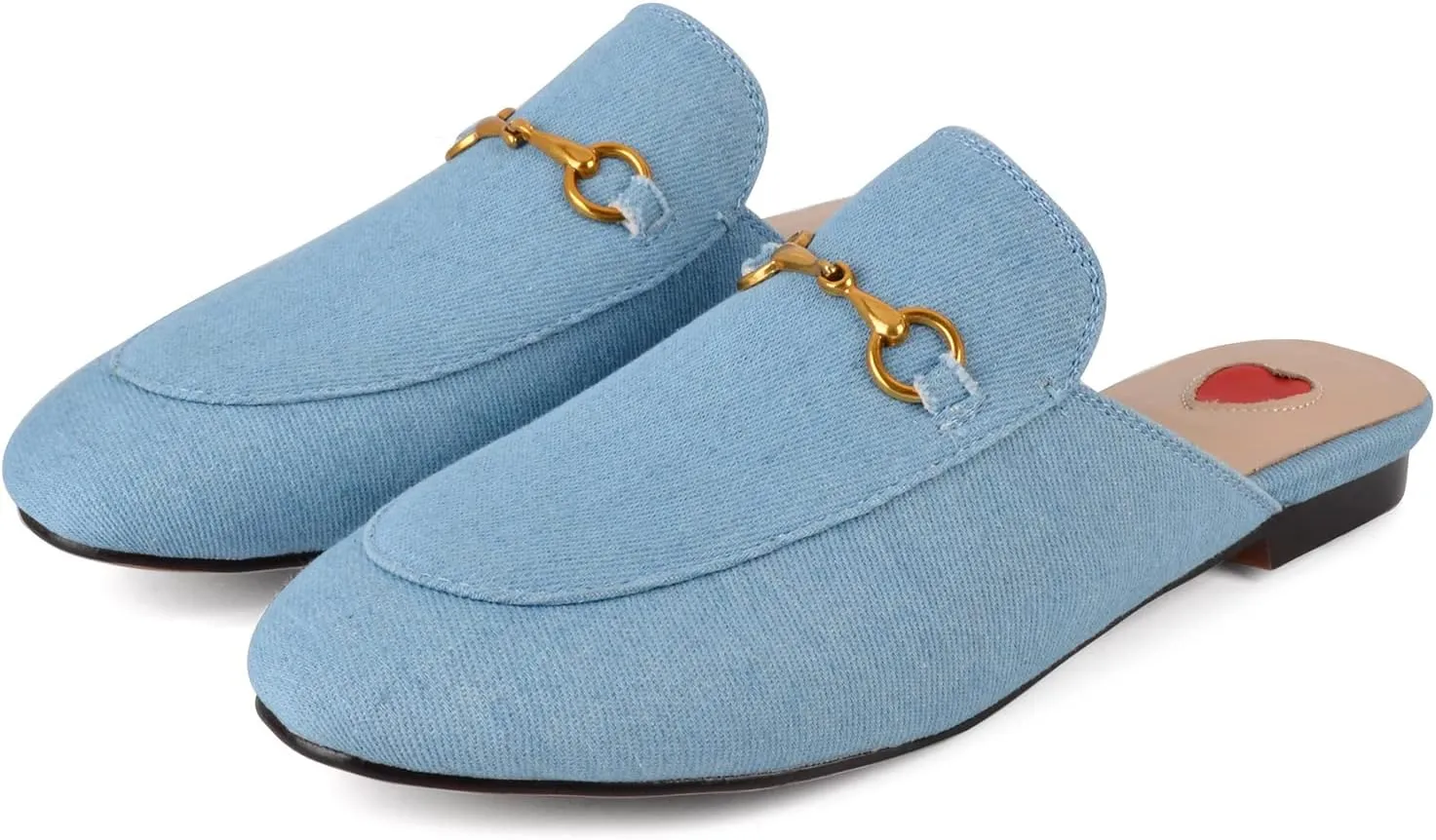 Arqa Mules for Women Almond Toe Leather Flats Slip-on Comfort Backless Loafers Buckle Mule Shoes