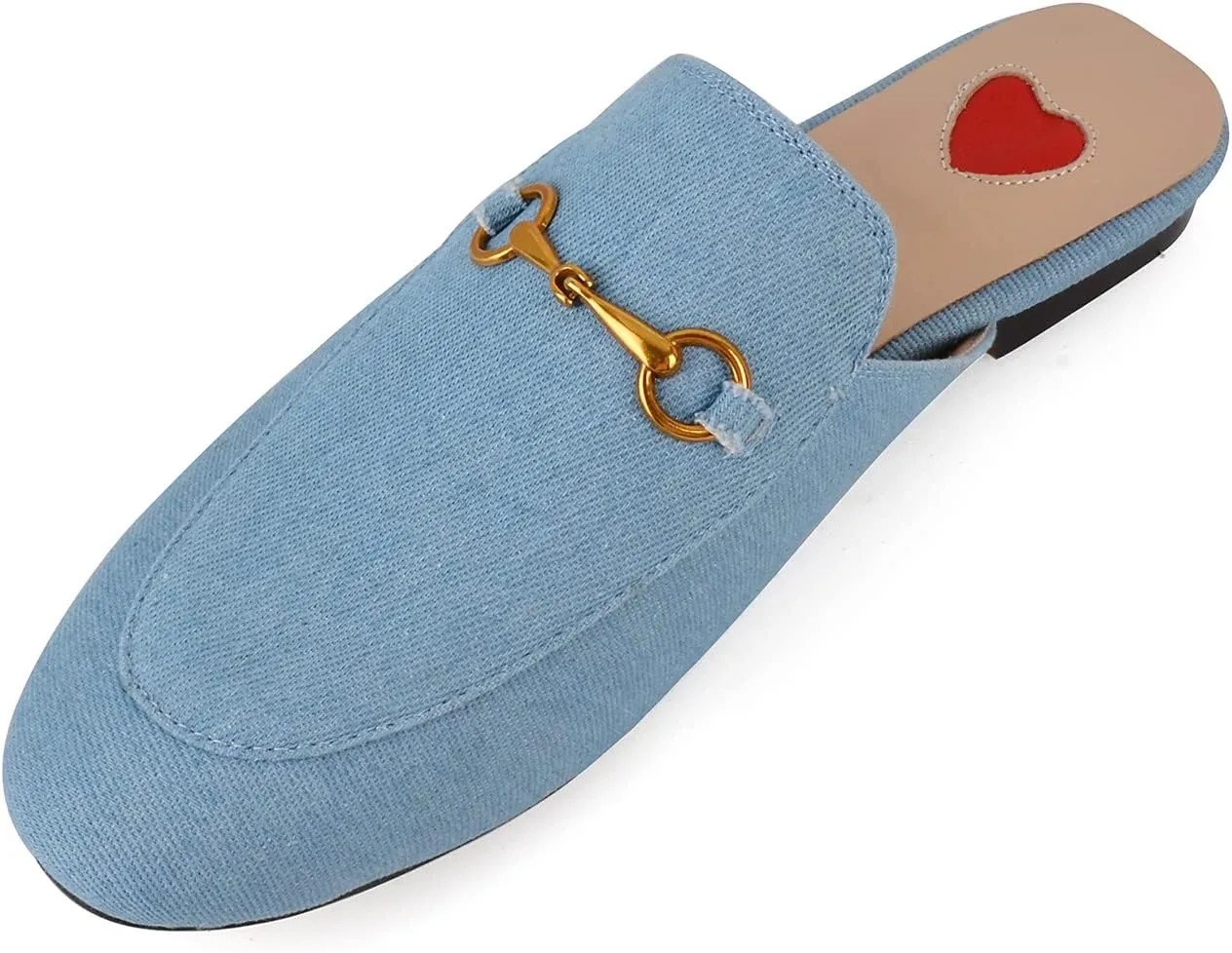 Arqa Mules for Women Almond Toe Leather Flats Slip-on Comfort Backless Loafers Buckle Mule Shoes