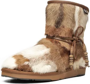 AU&MU Womens Casual and Versatile Warm Simple Snow Boots