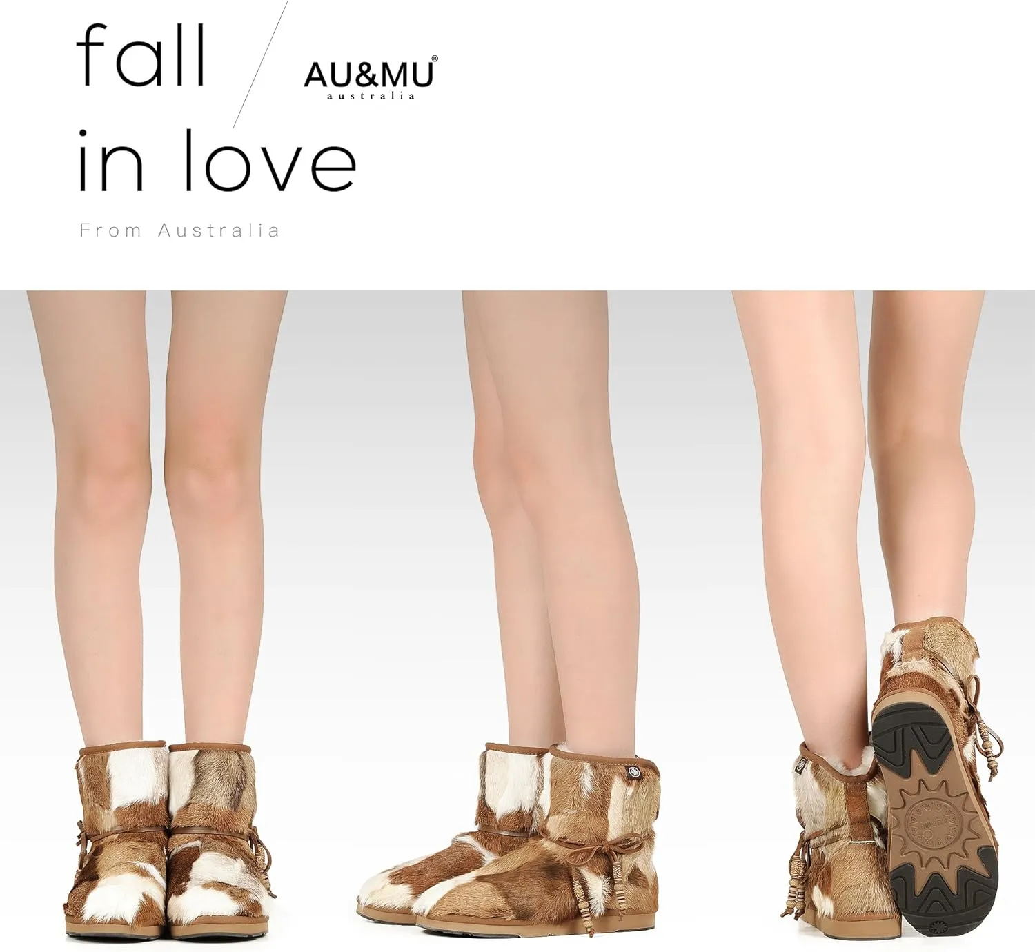 AU&MU Womens Casual and Versatile Warm Simple Snow Boots