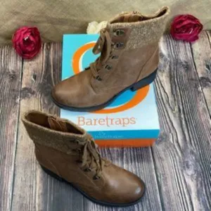 Baretraps Brown Orley Lace-Up Booties 9M