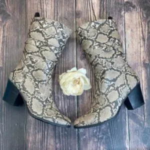Baretraps Snakeskin Lovelace Mid-Shaft Boots 10M