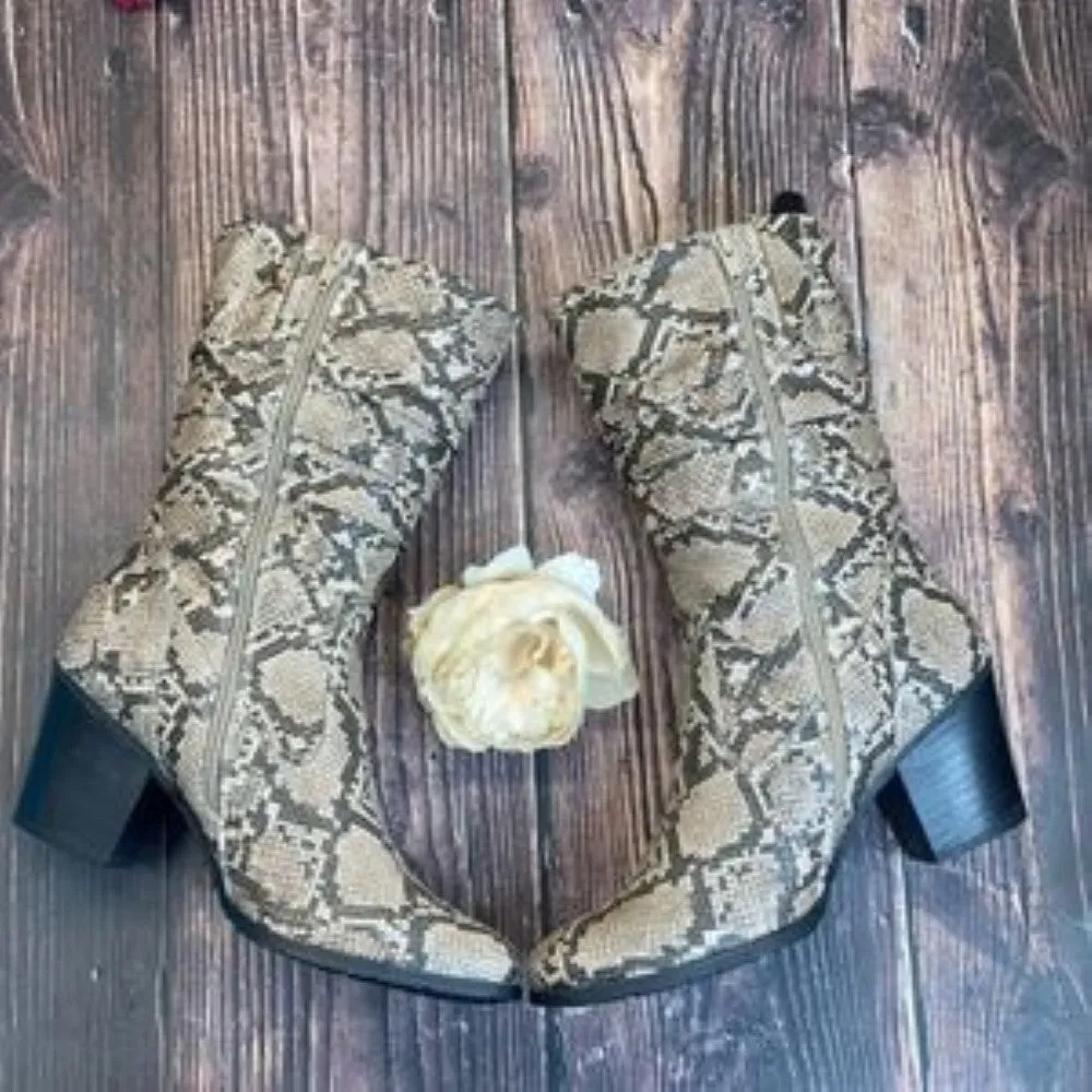 Baretraps Snakeskin Lovelace Mid-Shaft Boots 10M