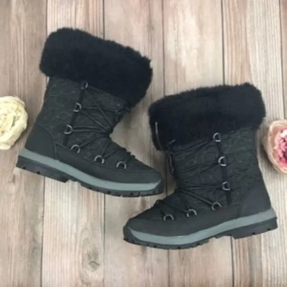 Bearpaw Grey Wool Fiber Boots 6M