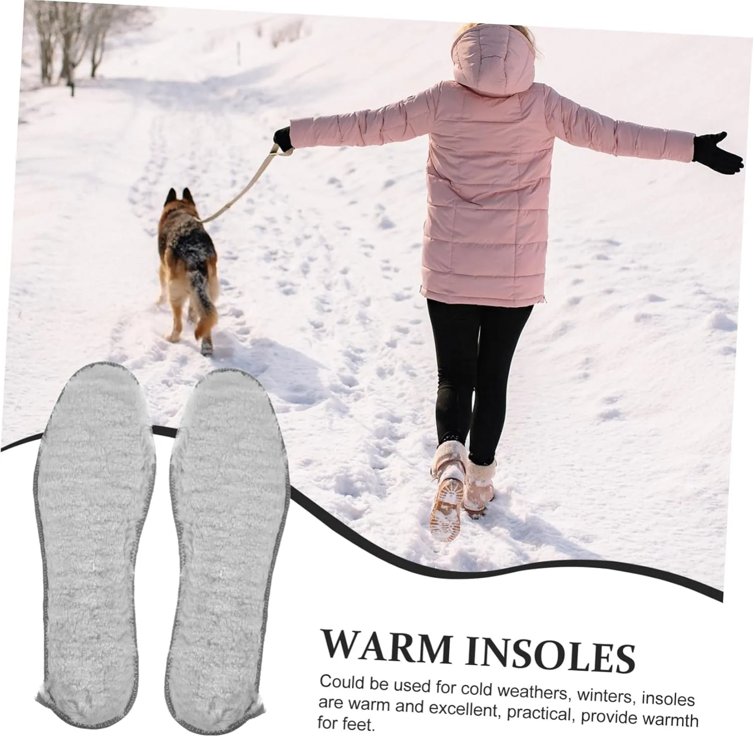Beaupretty 4 Pairs Thickened Winter Fluffy Shoe Inserts Cushioned Thermal Boot Liners for Cold Weather for Boots and Work Unisex Warm Insoles