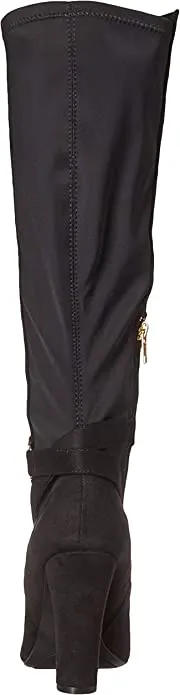 bebe Women's BARYA Fashion Boot, Black, 6 Medium US