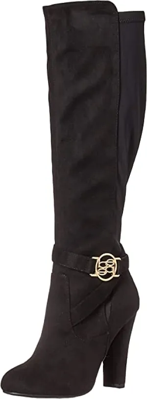 bebe Women's BARYA Fashion Boot, Black, 6 Medium US