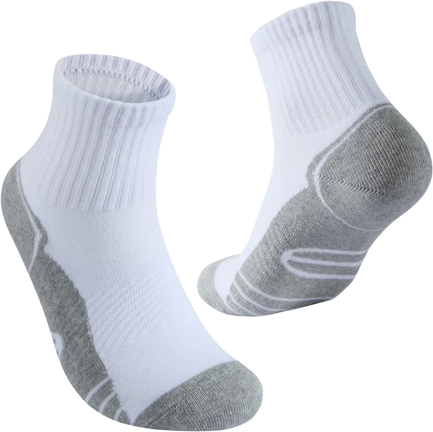Begrily Cotton Quarter Athletic Socks for Men, Performance Cushioned Mens Ankle Sock 6-Pack