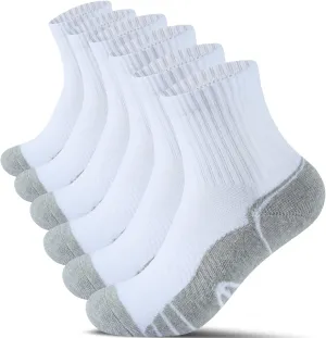 Begrily Cotton Quarter Athletic Socks for Men, Performance Cushioned Mens Ankle Sock 6-Pack