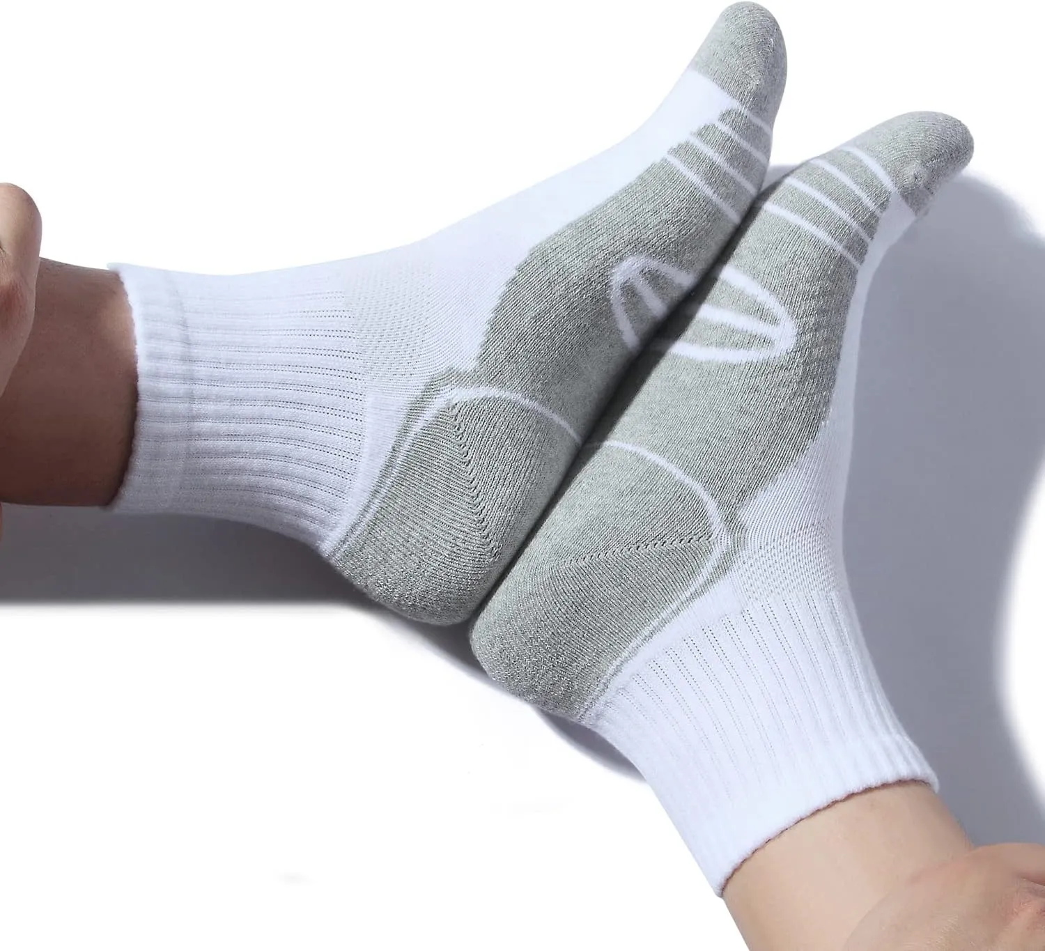 Begrily Cotton Quarter Athletic Socks for Men, Performance Cushioned Mens Ankle Sock 6-Pack