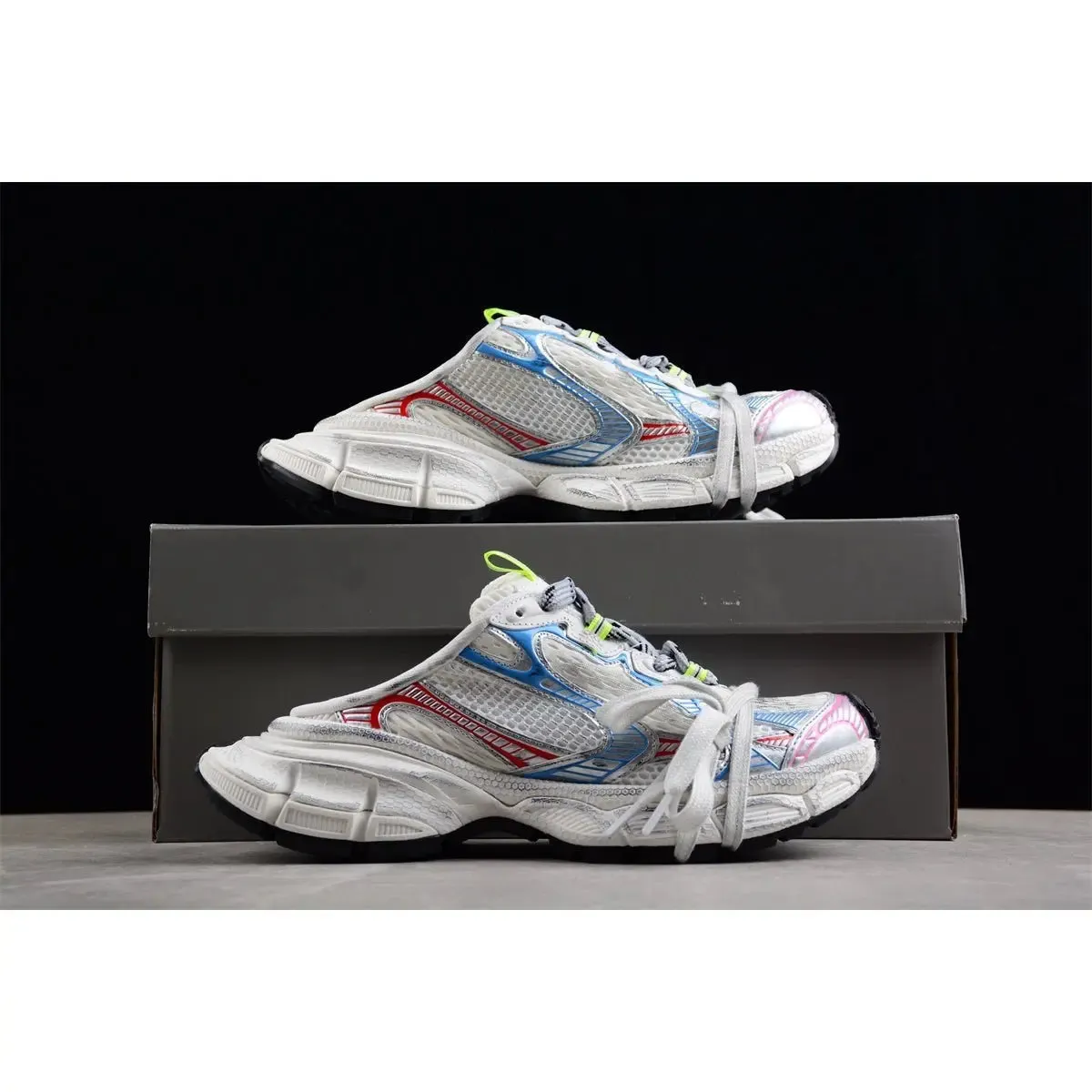 BEIGE BLUE RED MULE Client-approved BALENCIAGA Act now 3XL x