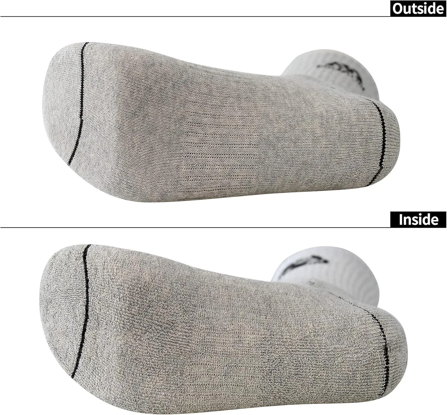 BIOAUM Men's Cushioned Crew Socks 5-6 Pairs Hiking Work Running Athletic Cotton Sports Wicking