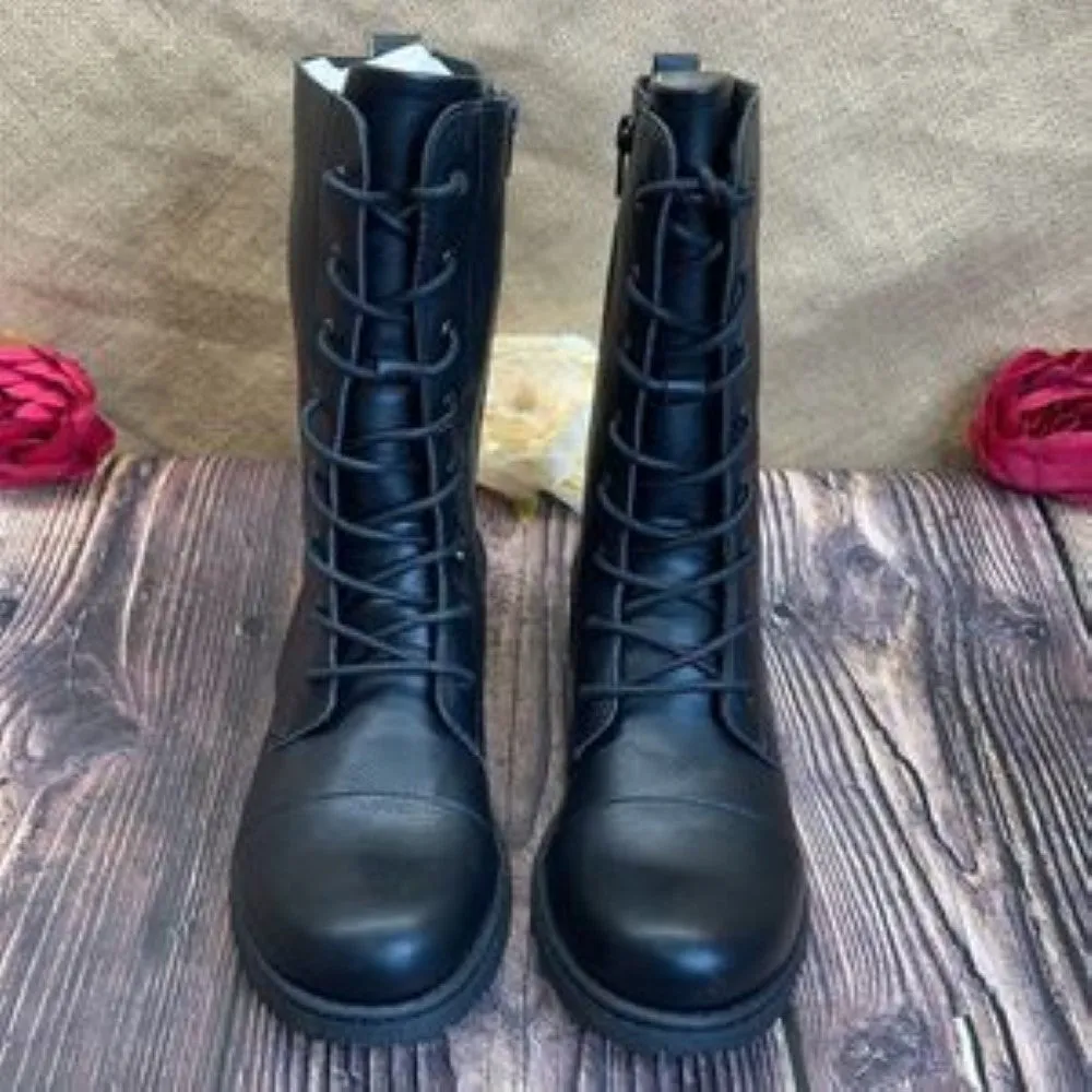 B.O.C. Black Carissa Lace Up Bootie 10