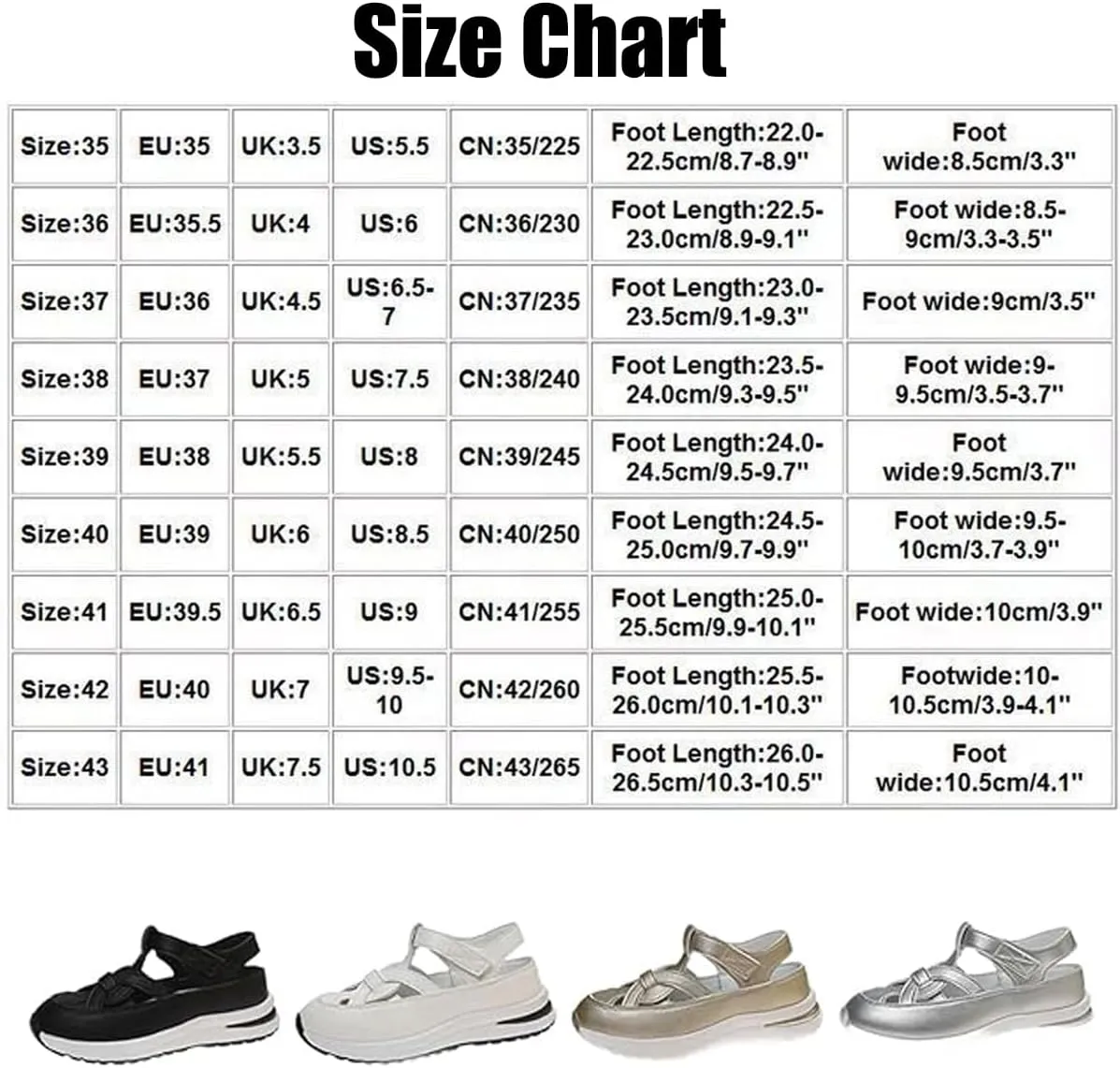 Bomre Orthopedic Sandals with Anklet Platform Wedge Closed Toe, Hollow Strap, Comfortable Plus Size Sneaker Sandals for Walking