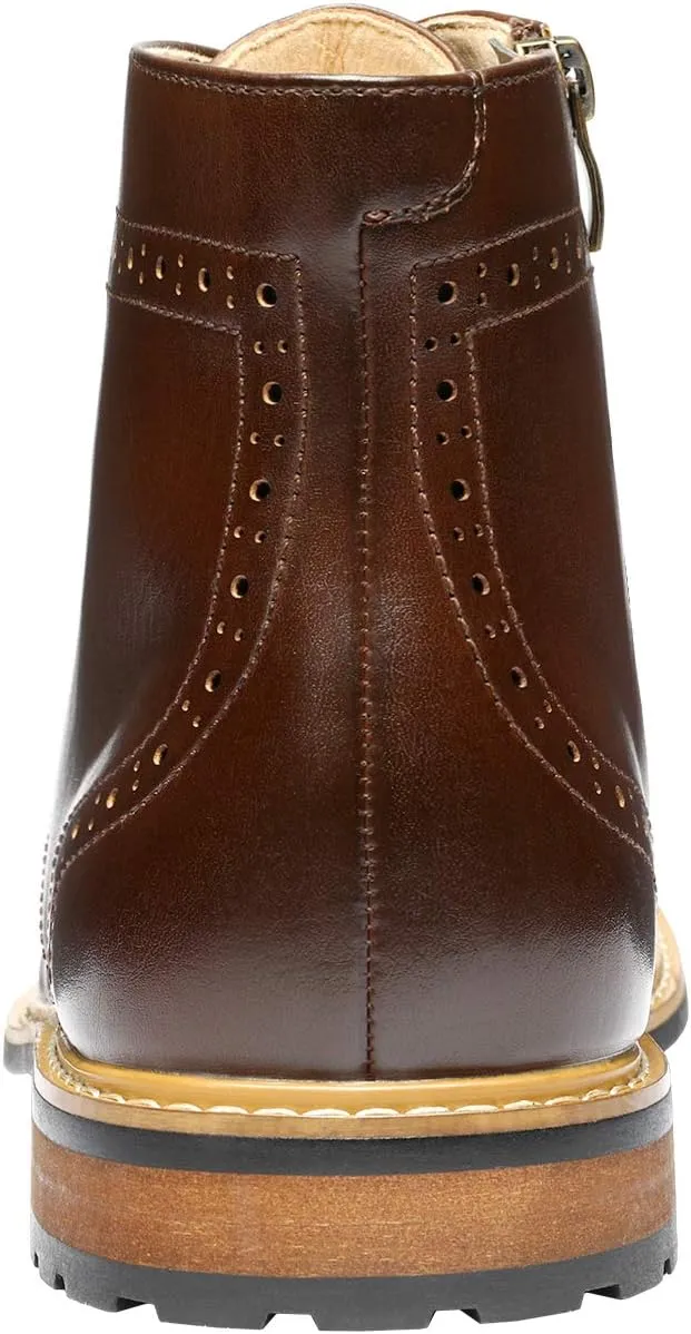 Bruno Marc Men's Dress Ankle Motorcycle Boots