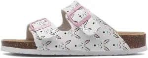 Buckle flat cork slippers summer men's and women's beach line button increase outdoor leisure slippers (Rabbit, Adult, Women, 8.5, Numeric Range, US Footwear Size System, 10, Medium)