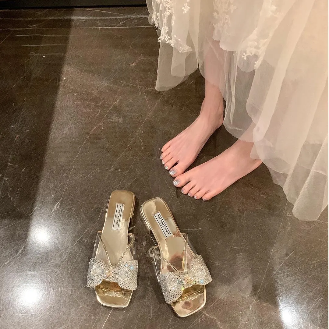 Butterfly Heeled Sandals Bow Heel