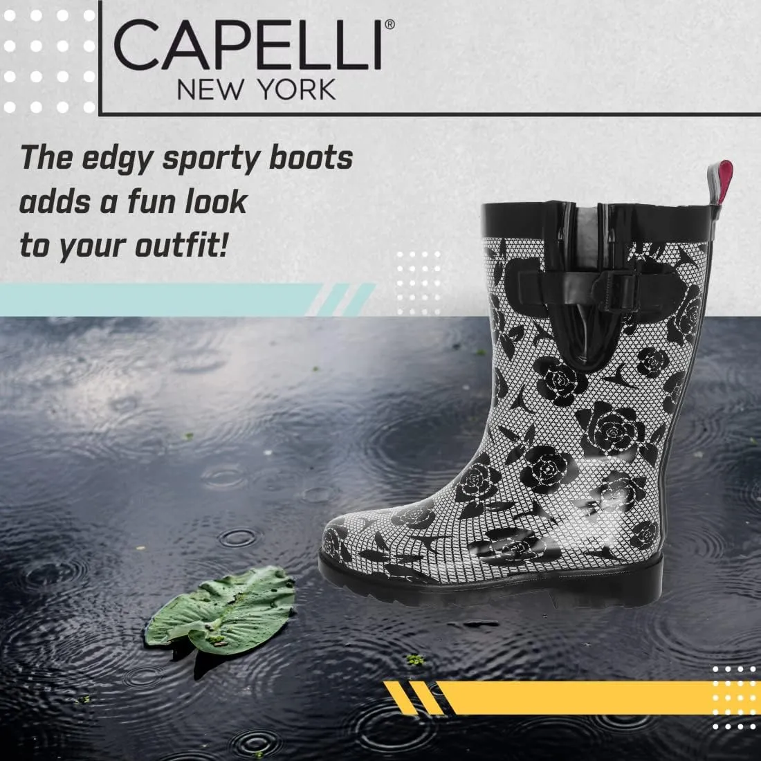 Capelli New York Ladies Mid-Calf Rubber Rain Boots