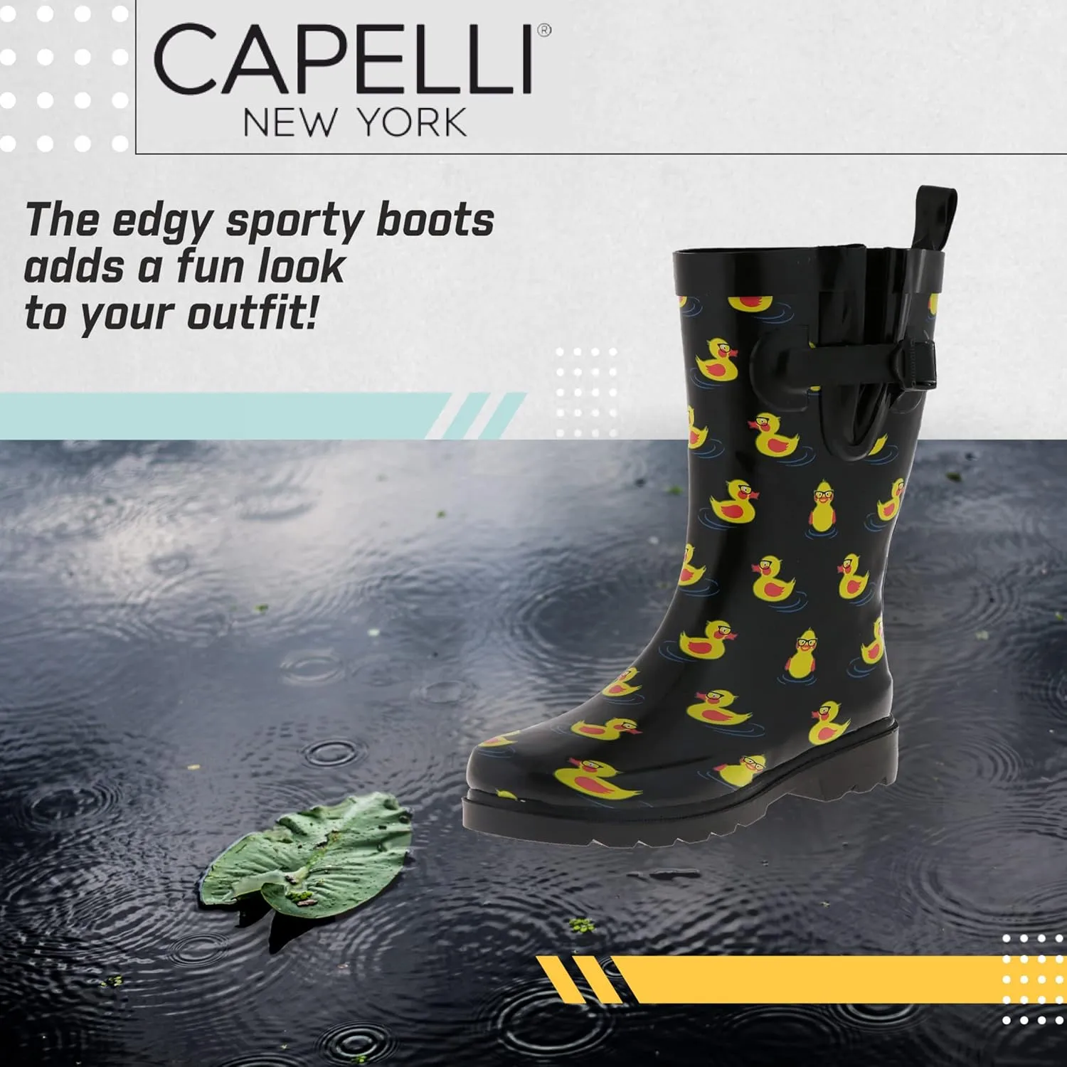Capelli New York Ladies Mid-Calf Rubber Rain Boots