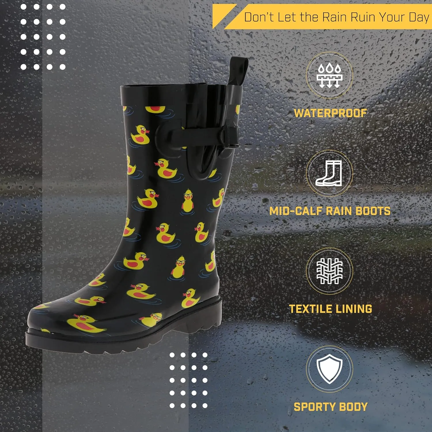 Capelli New York Ladies Mid-Calf Rubber Rain Boots