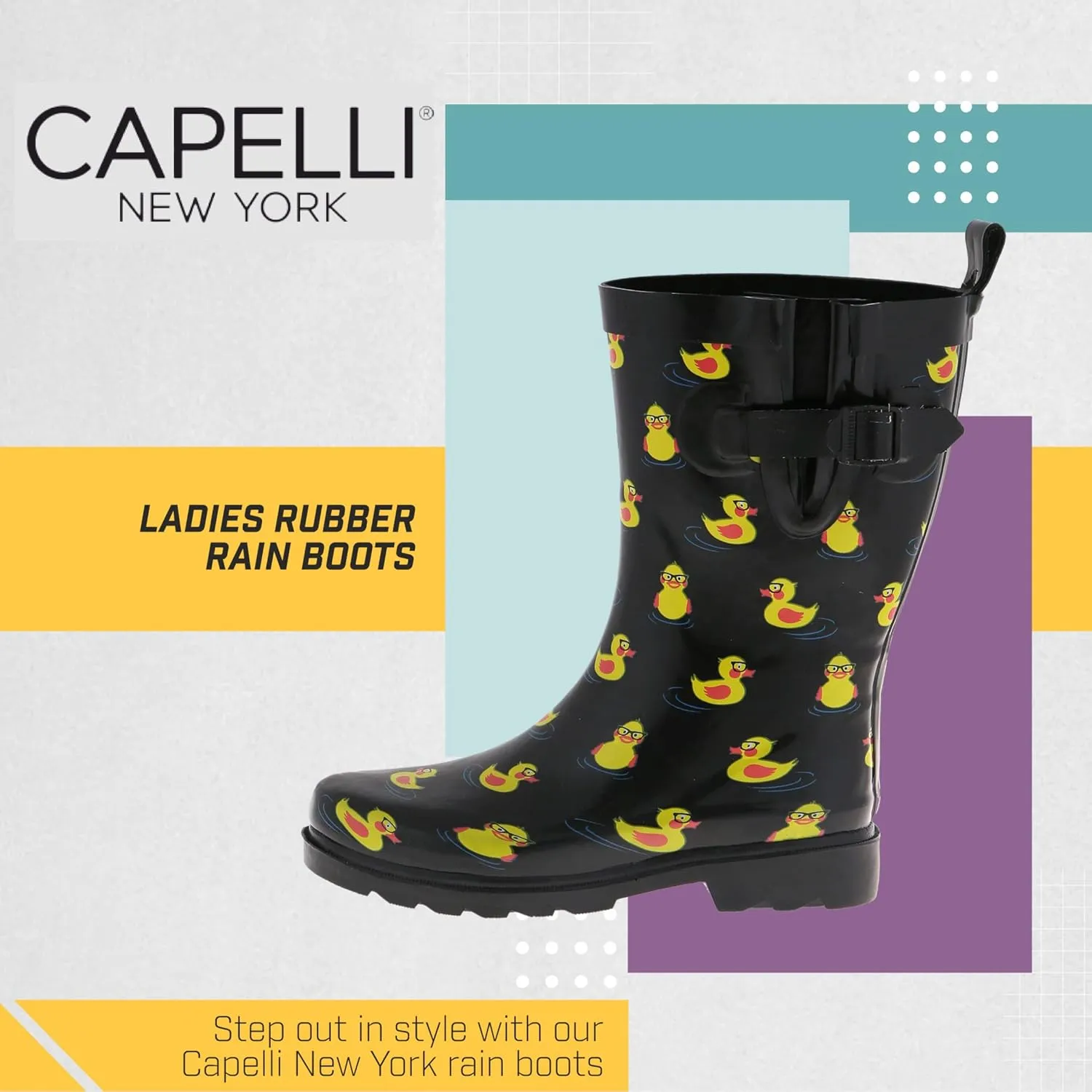 Capelli New York Ladies Mid-Calf Rubber Rain Boots